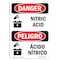 Signmission Safety Sign, OSHA Danger, 7" Height, Nitric Acid, Bilingual Spanish OS-DS-D-57-VS-1457 - alternate 1